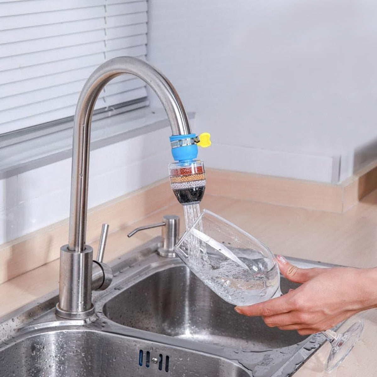 9092 Water Faucet Clean Purifier Filter Cartridge Water Tap Upgrade Universal Interface Faucet Filter (Six Layer Purifier)