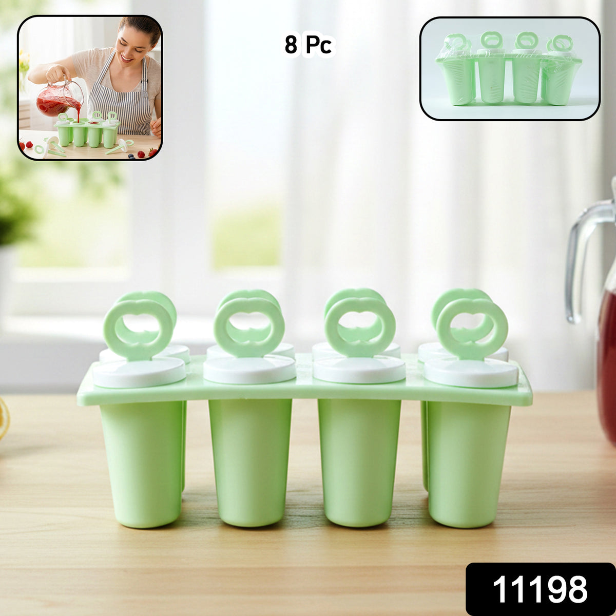 Prexo Plastic Ice Cream Popsicle Maker (8 Pc Set)